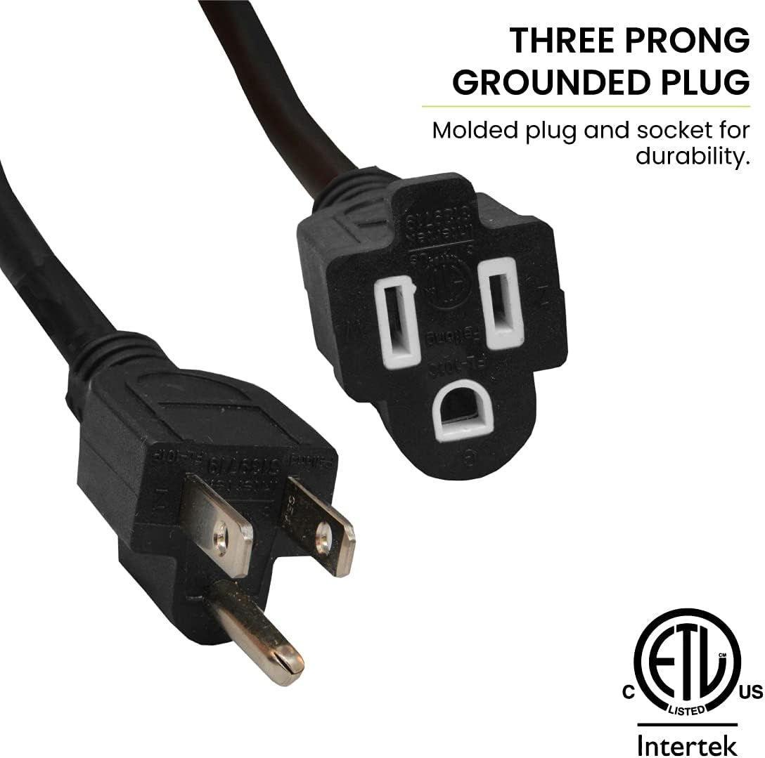 GoGreen Power 16/3 50ft Black Outdoor Extension Cord GG-13750BK Heavy Duty