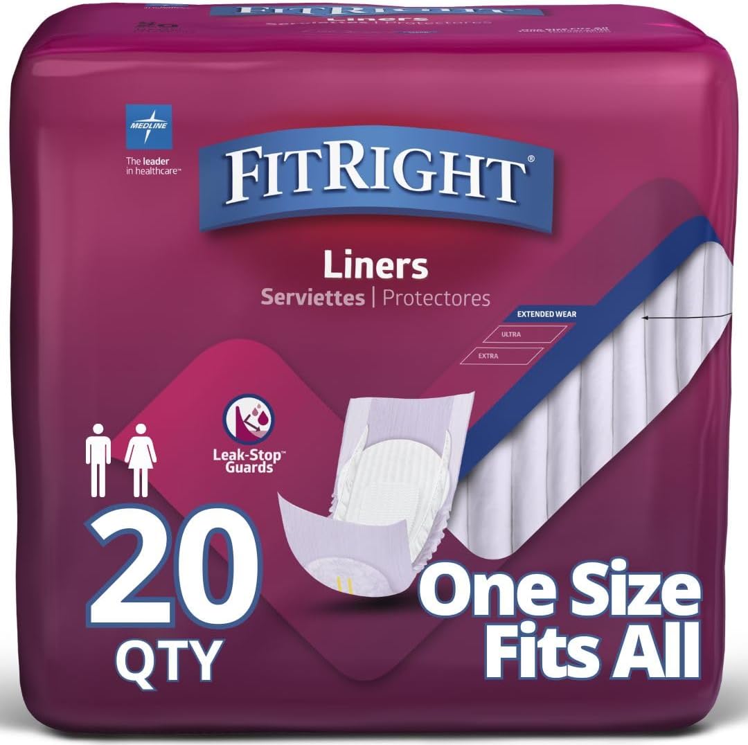 FitRight Restore Incontinence Liners Maximum Absorbency 13x30 20 Count