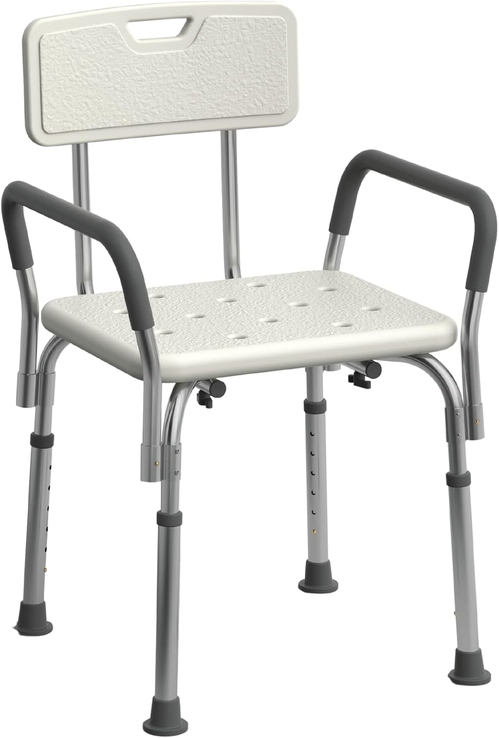 Medline Shower Chair Seat w/ Padded Armrests &amp; Back Adjustable Height