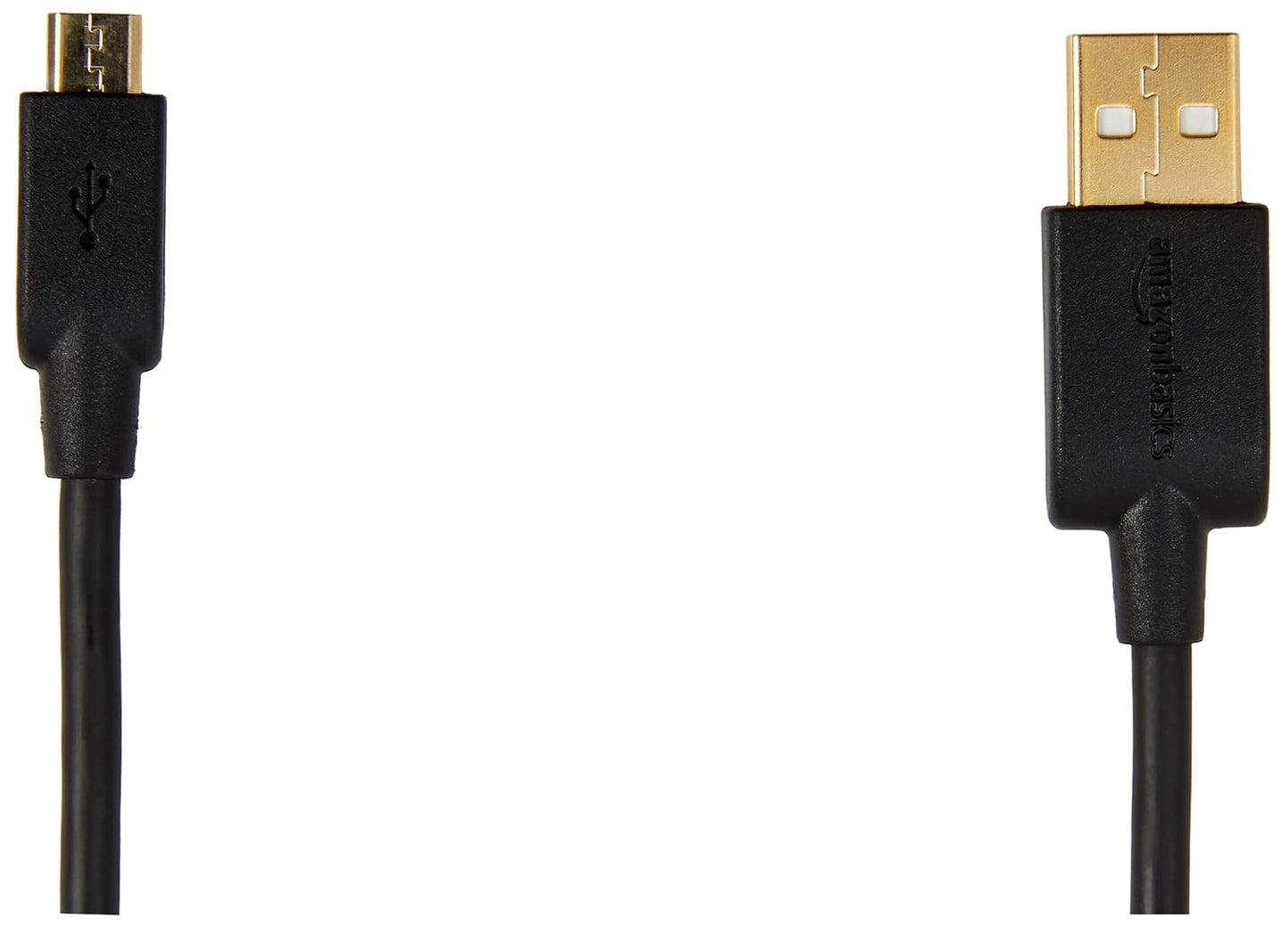 Amazon Basics USB-A to Micro USB Charging Cable, 480Mbps Data Transfer, Gold-Plated Plugs, Compatible with Android Phones and Tablets, 10 Foot, Black