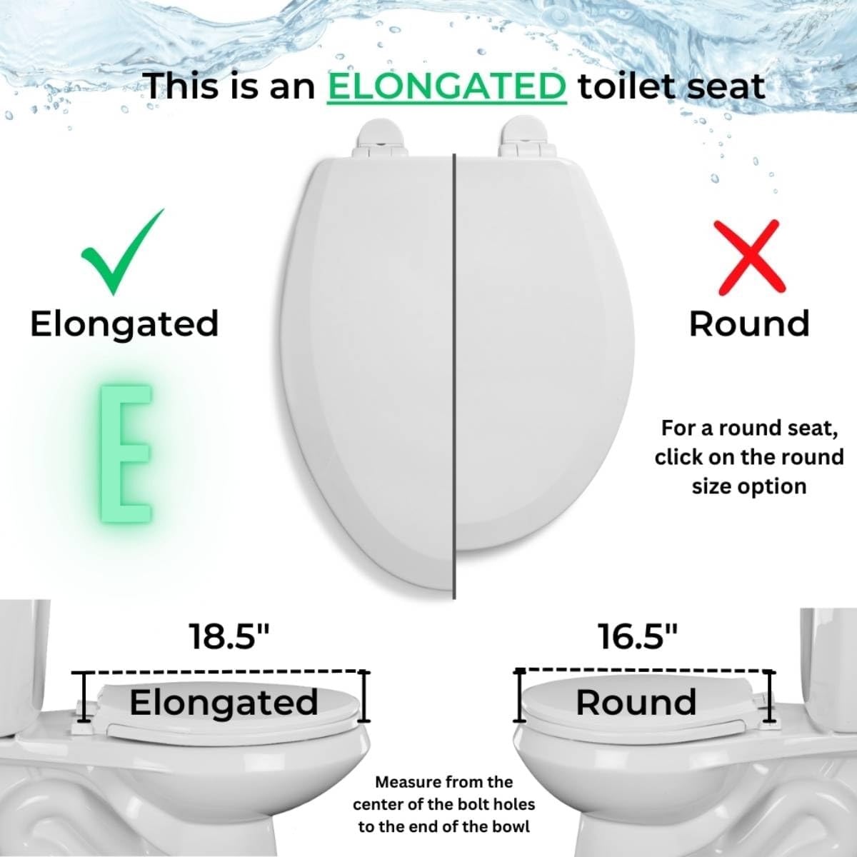 Centoco 820STS-001 Elongated Toilet Seat Open Front w/ Cover Commercial White