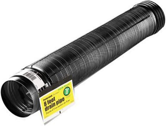 Flex-Drain 54022 Flexible Expandable Perforated Landscape Drain Pipe 4in x 8ft