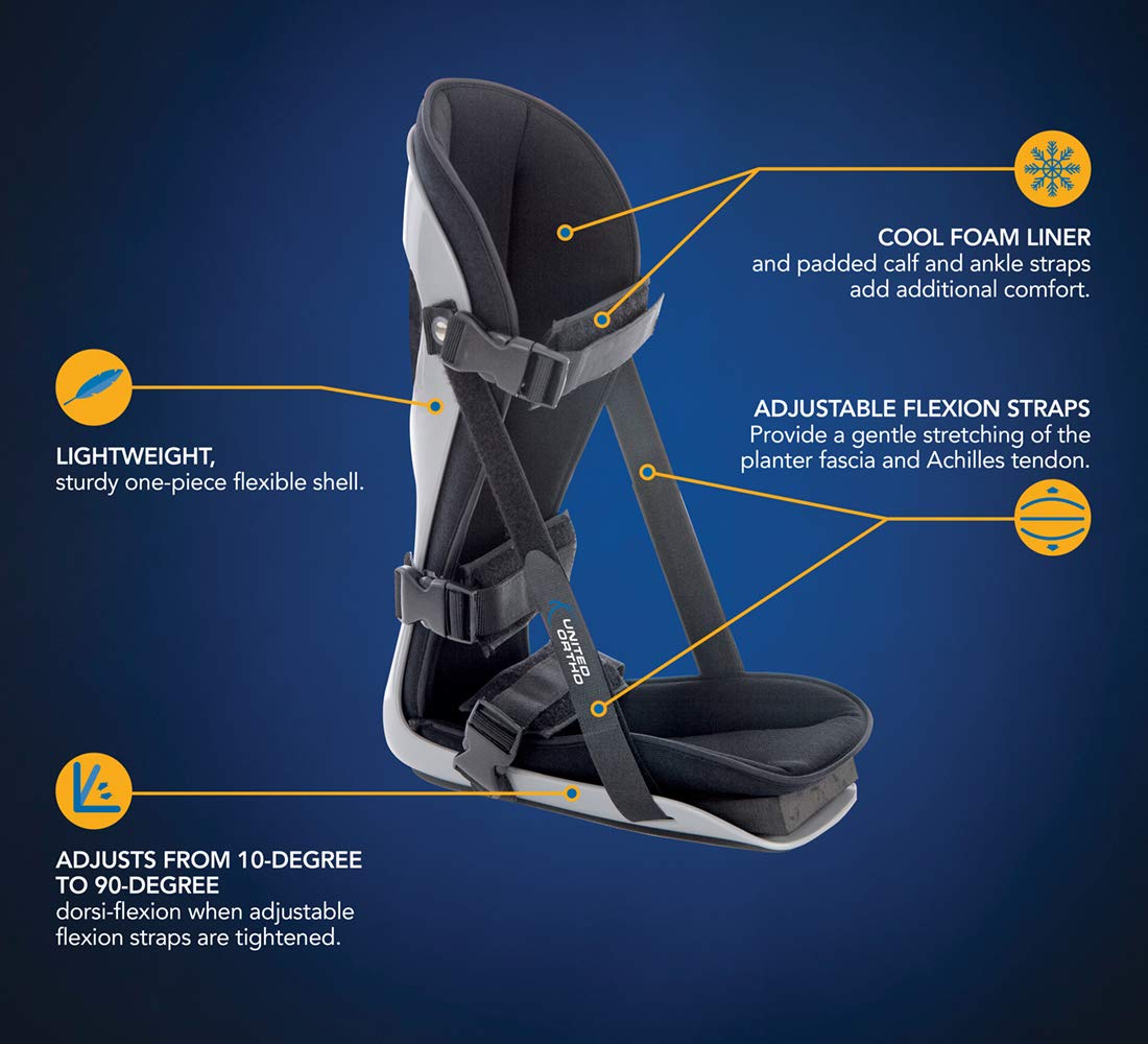United Ortho Plantar Fasciitis Leg Support Brace Large Fits Right or Left Foot