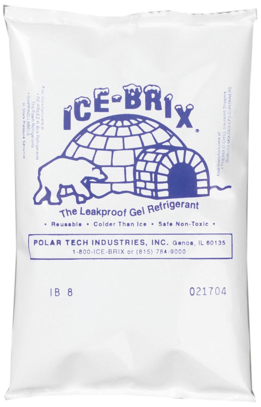 Polar Tech IB6 Ice-Brix Cold Packs 6oz Case of 48 Reusable Gel Freezer Pack