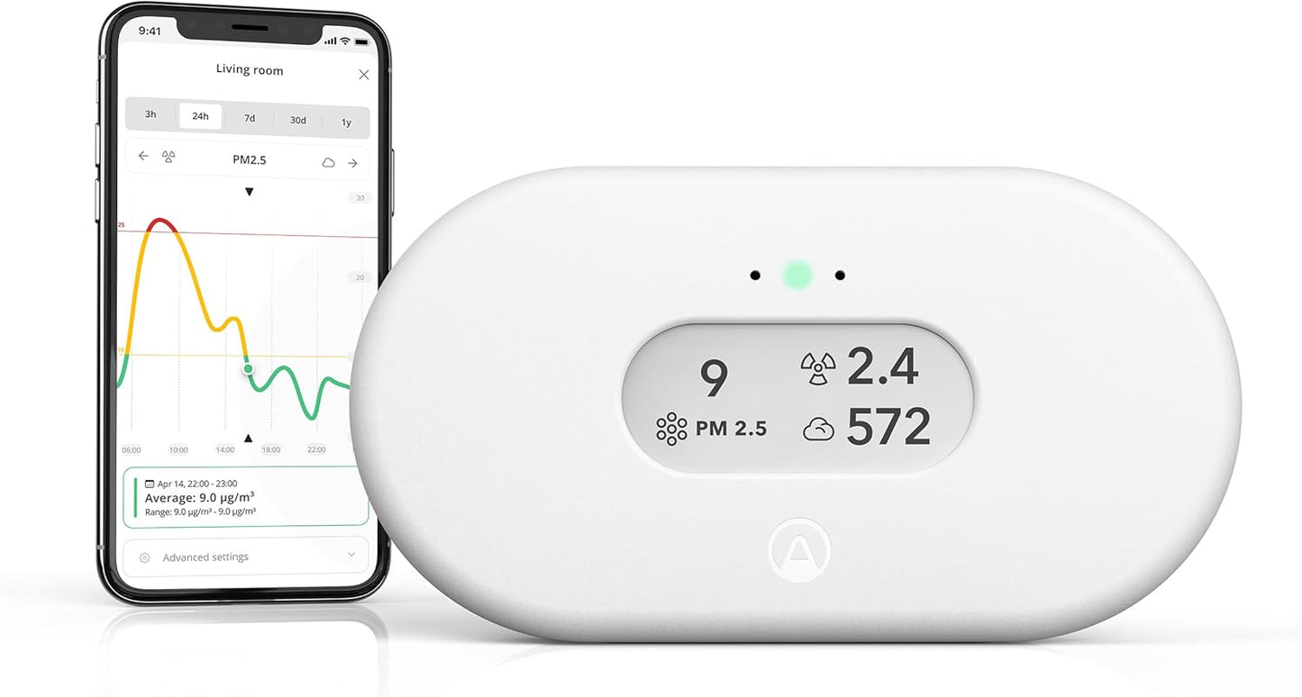 Airthings 2960 View Plus Radon & Air Quality Monitor PM CO2 VOC Battery WiFi