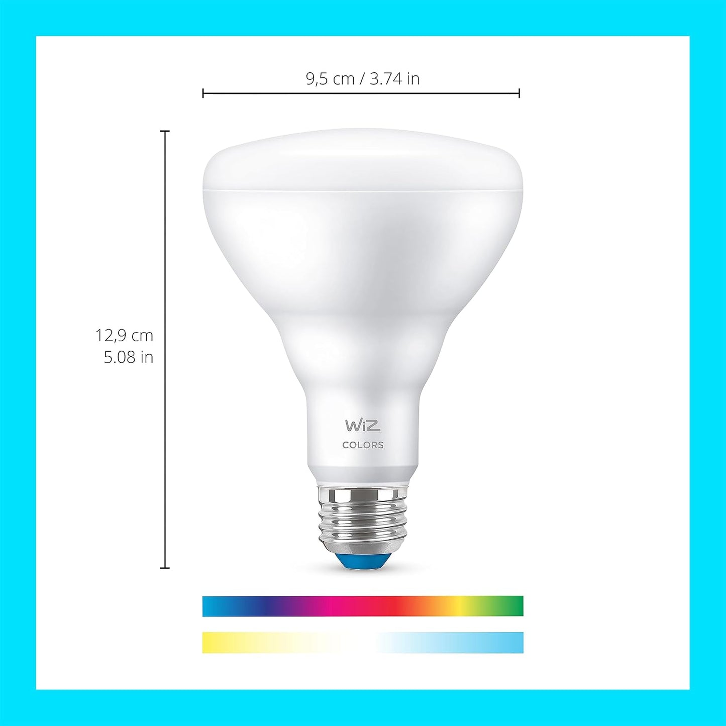 WiZ BR30 65W Color LED Smart Bulb E26 WiFi Matter Alexa Google Motion Activate