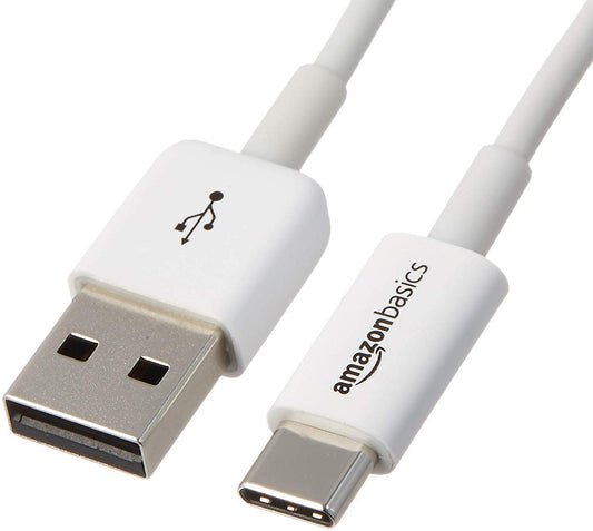 Amazon Basics USB-C to USB-A 2.0 Fast Charger Cable, 480Mbps Speed, USB-IF Certified, for Apple iPhone 16/15, iPad, Samsung Galaxy, Tablets, Laptops,