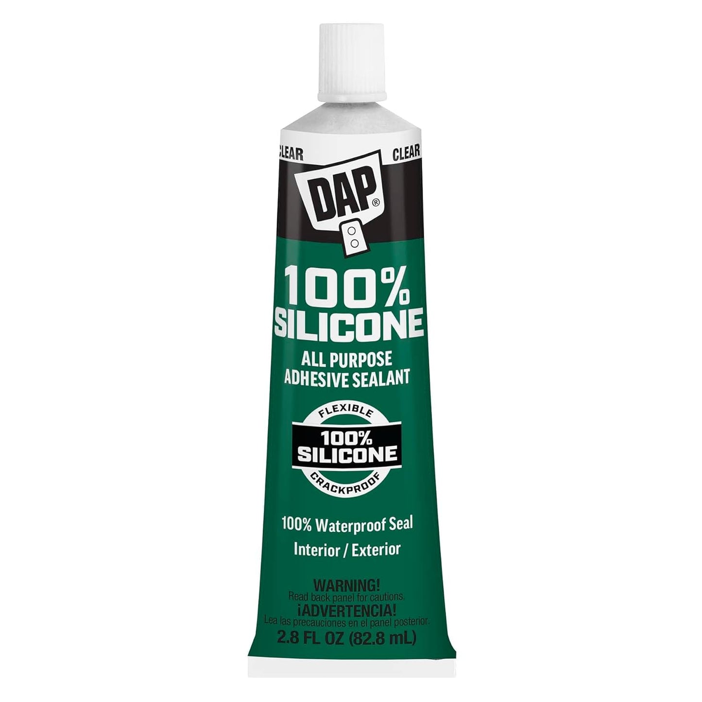 DAP All Purpose 100% Silicone Adhesive Sealant Clear 2.8oz Waterproof