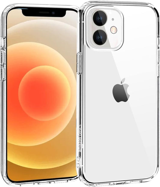 Amazon Basics Shockproof and Protective iPhone Case for iPhone 12 / iPhone 12 Pro - Clear and Black