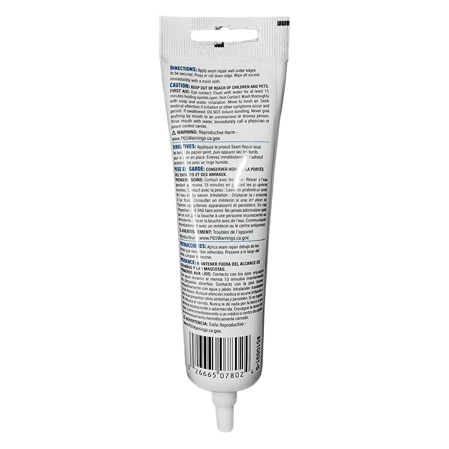 Roman Seam Repair Adhesive 3oz Wallpaper Tear Sealer White w/ Applicator Tip