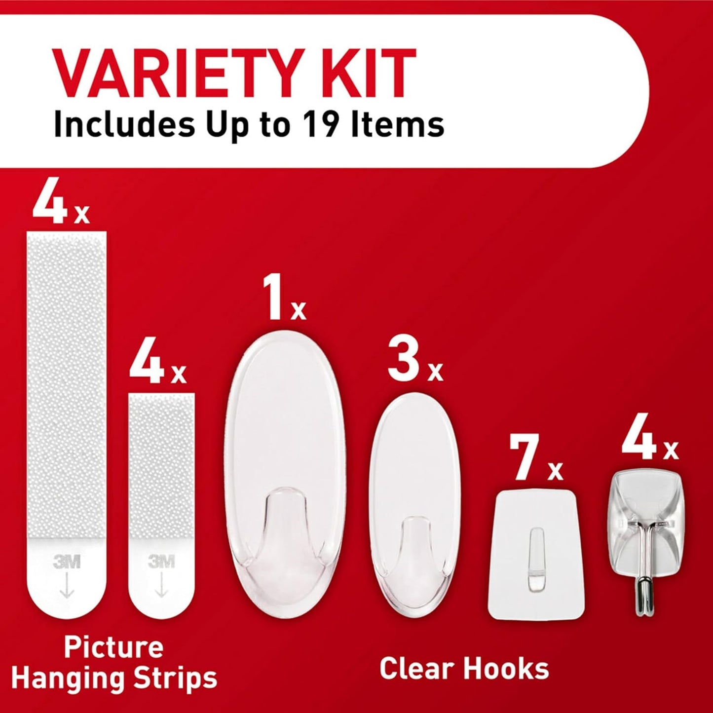 Command Clear Variety Pack Picture Hangers Wire & Wall Hooks Damage-Free 23pc