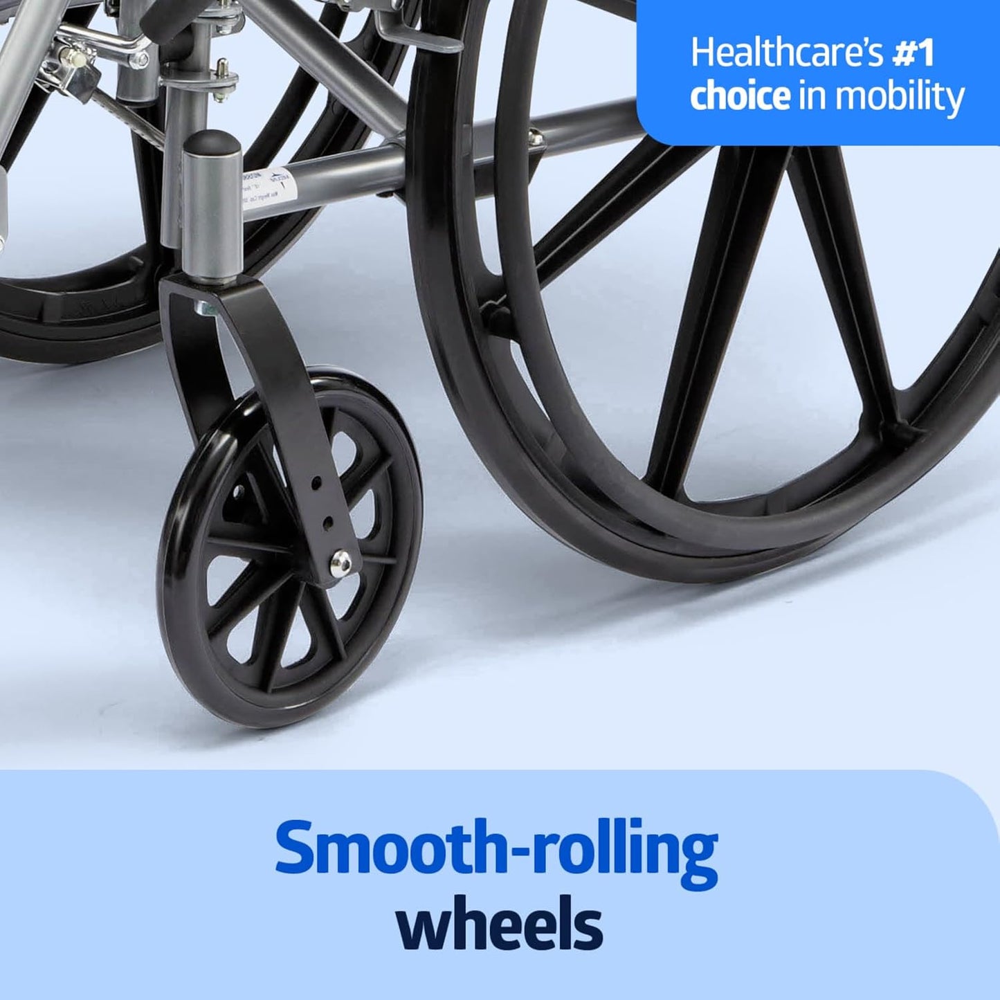Medline Lightweight Wheelchair Swing-Back Desk Arms Elevating Leg Rests 20x16
