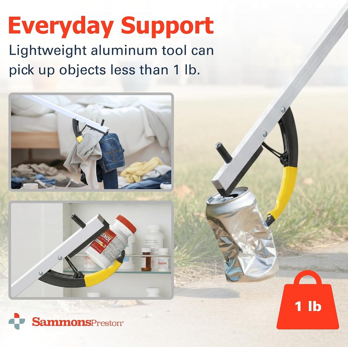 Sammons Preston 32in Reacher Grabber Tool w/ Magnetic Tip Ergonomic Grip