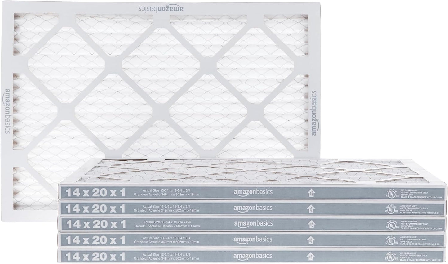 Amazon Basics 14x20x1 MERV 8 AC Furnace Air Filter Electrostatic 6 Pack