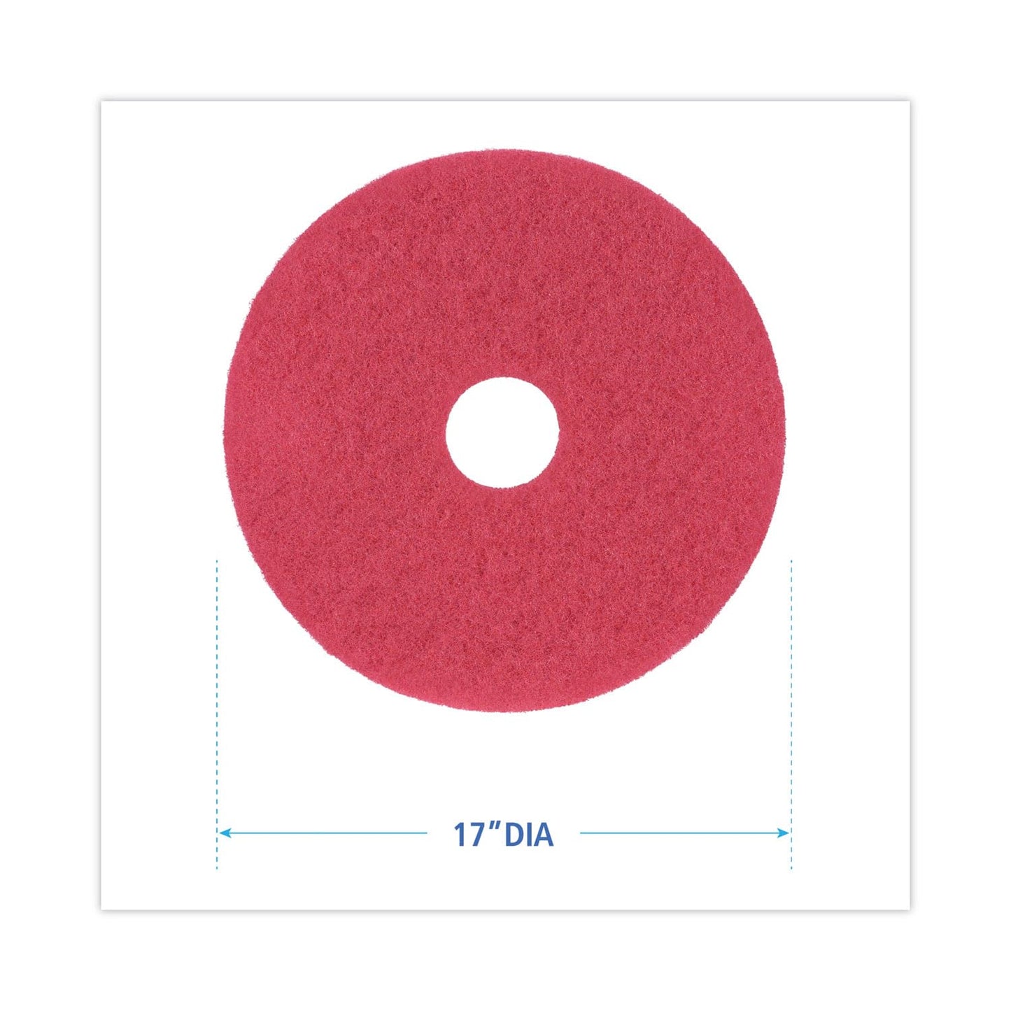 Boardwalk Buffing Floor Pads 17in Red 5/Carton Commercial Floor Machine