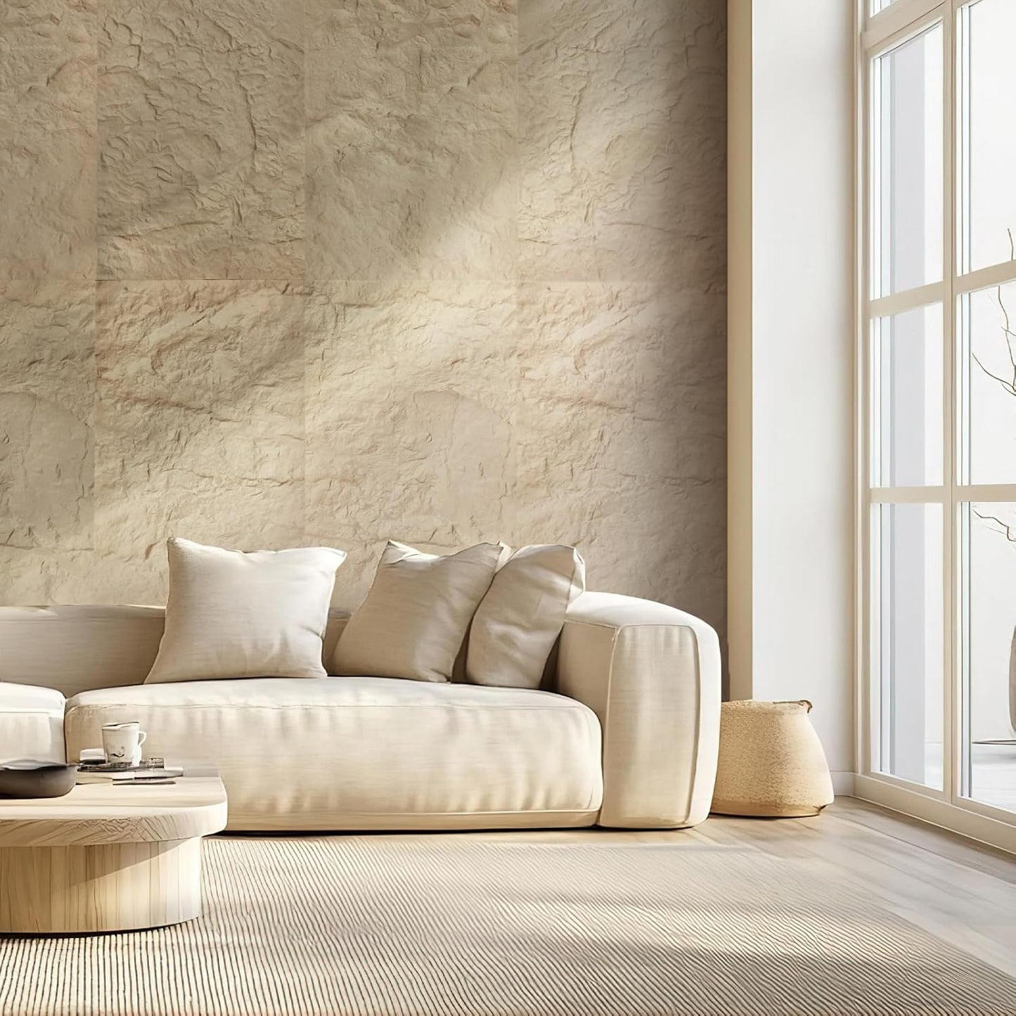 VEVOR 3D Wall Panels 4 Pack 48x24in PU Stone Look 32 Sq Ft Accent Wall