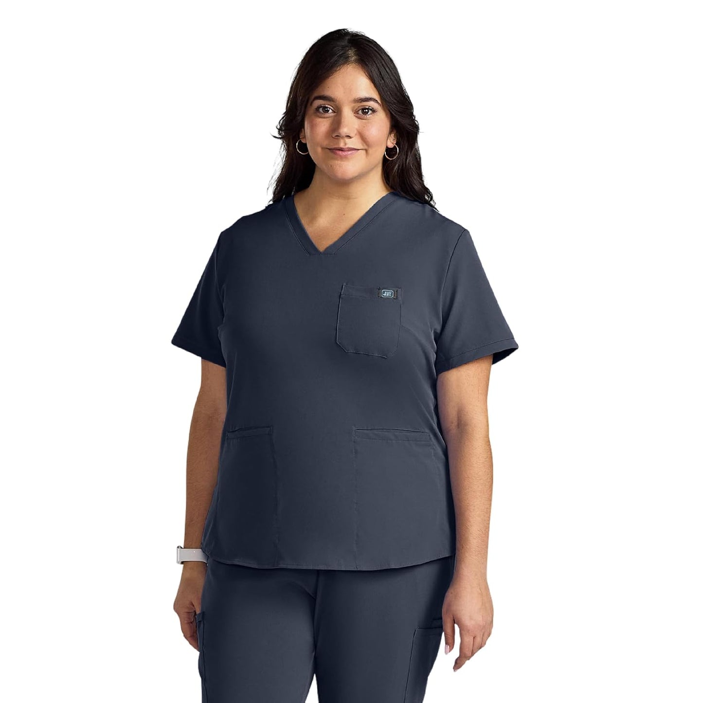 AVE Lex Women's Scrub Top XL Navy Tunic 4-Way Stretch Wrinkle-Resistant Nurse