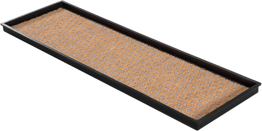 Anji Mountain Rubber Boot Shoe Tray w/ Coir Insert 46.5in Wide Fits 4 Pair