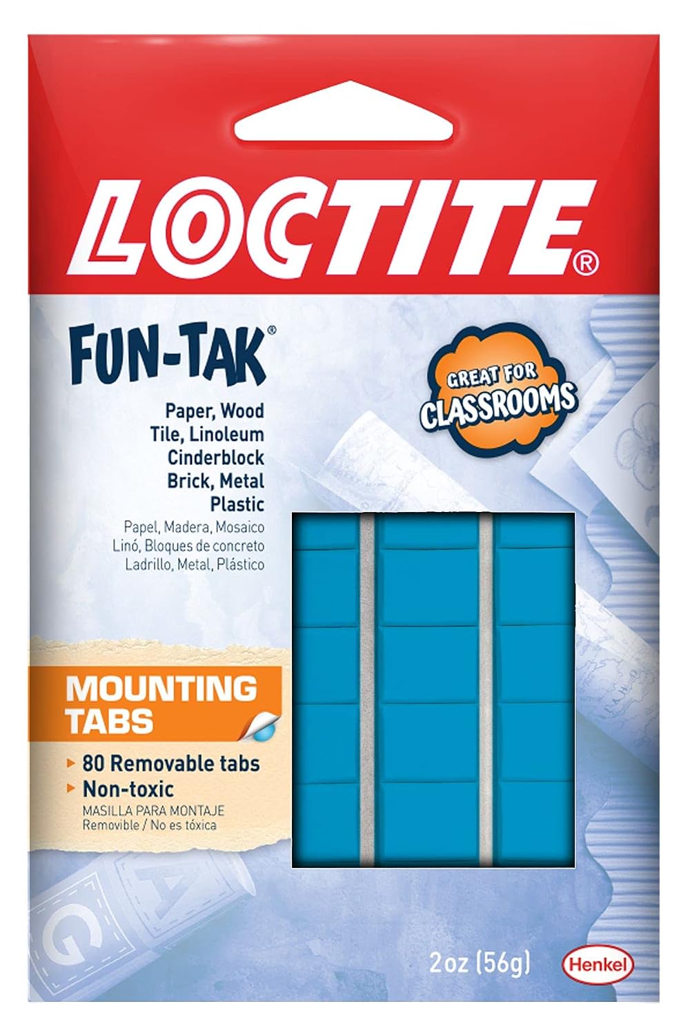 Loctite 1270884 Fun-Tak Mounting Putty 2oz Blue Removable Reusable Adhesive