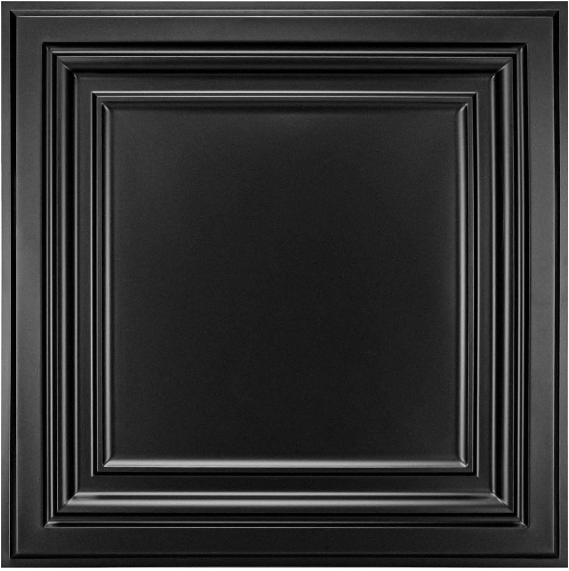 Art3d PVC Ceiling Tiles 2x2 ft Plastic Sheet Black 12 Pack
