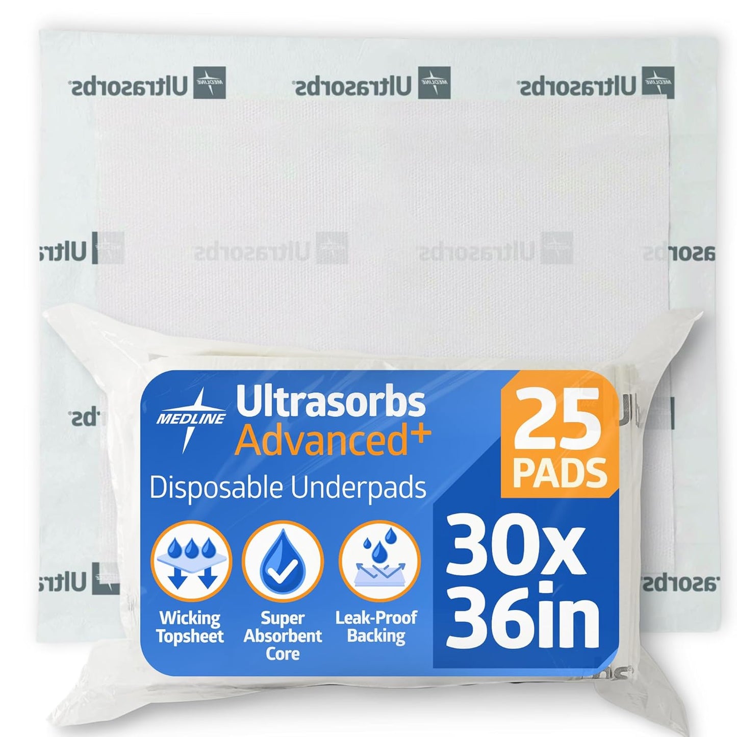 Medline Ultrasorbs Drypads 30x36 25ct Disposable Bed Pads Underpads Absorbent