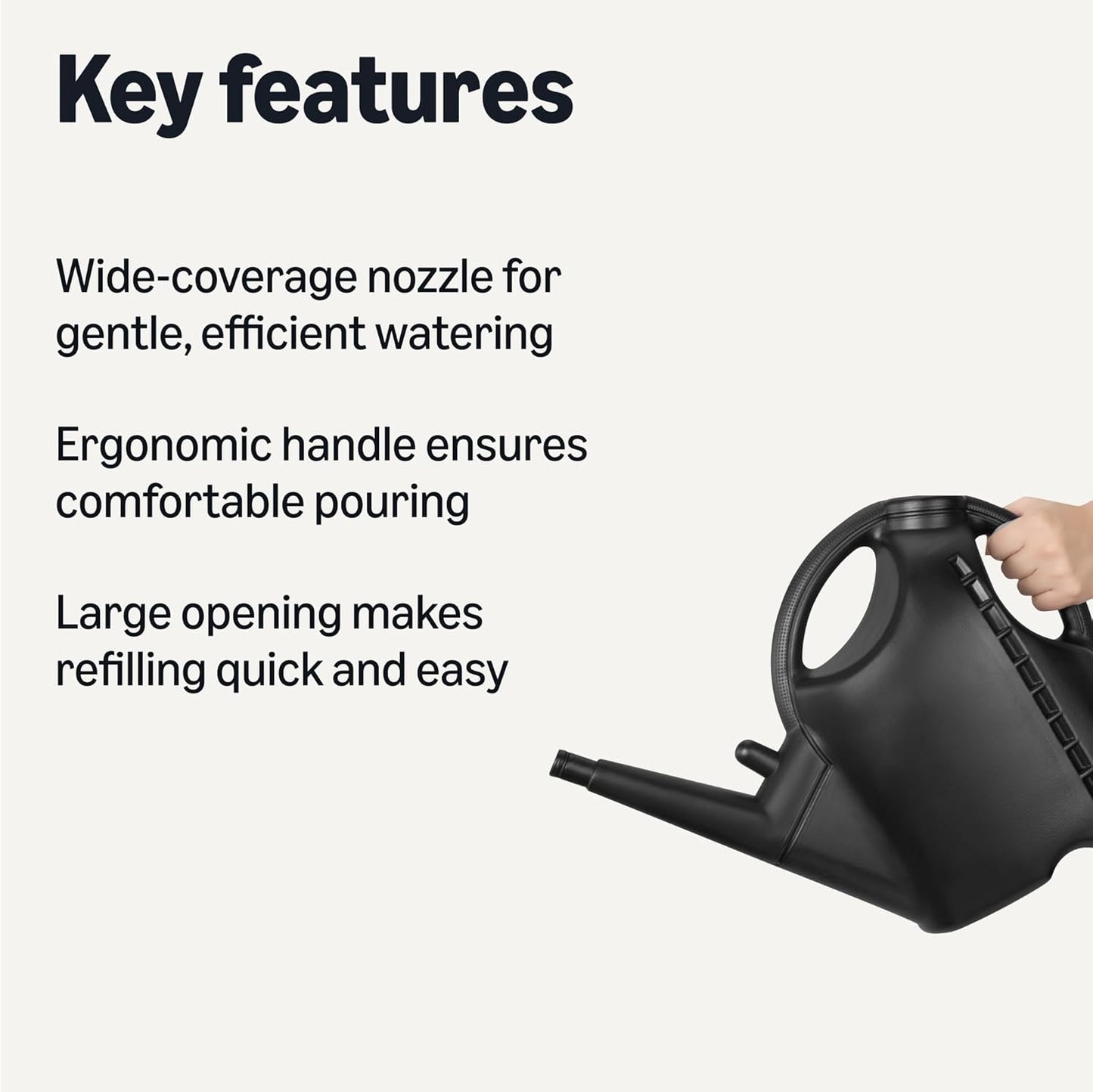Amazon Basics Watering Can 2.64 Gallon Black