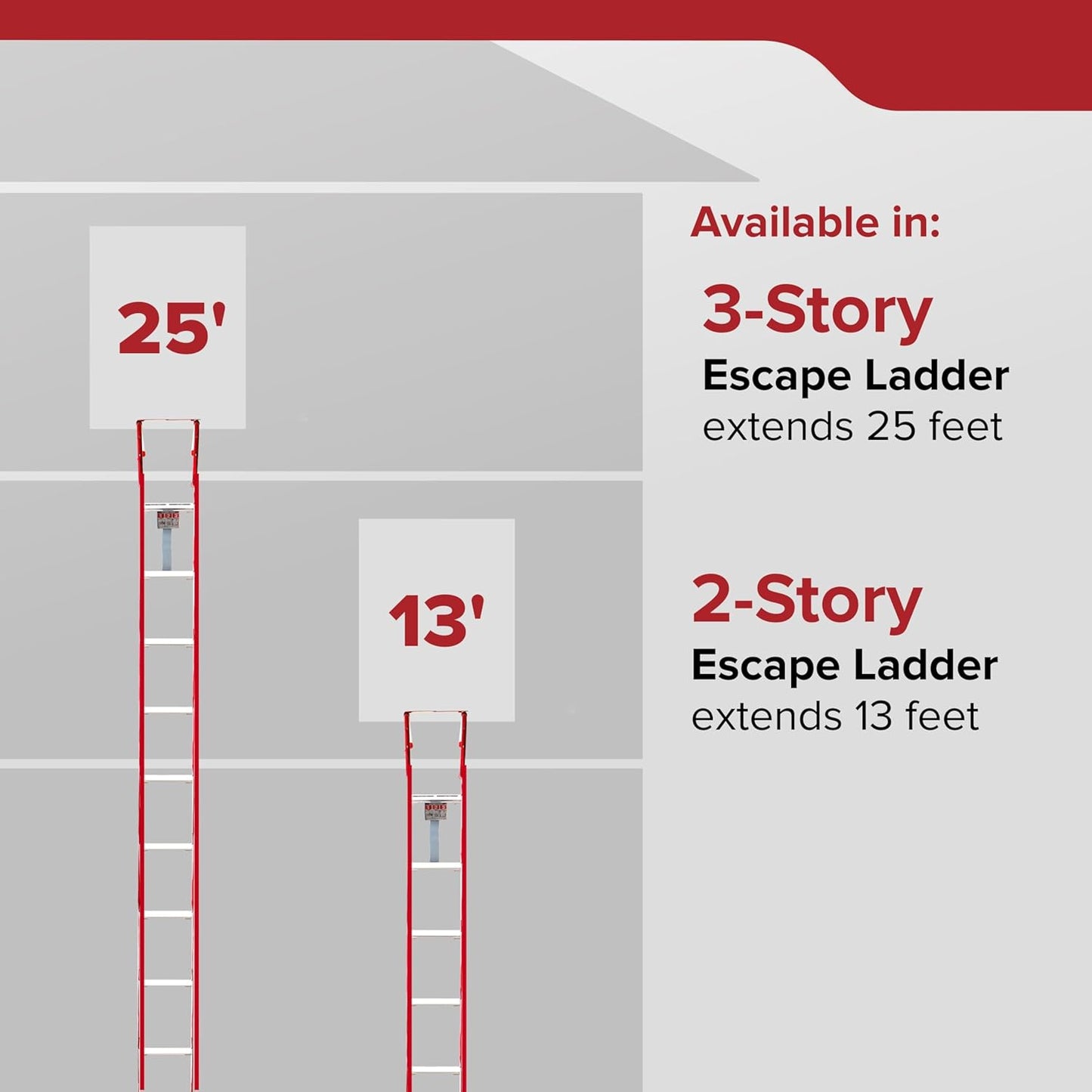 Kidde Fire Escape Ladder 2-Story 13ft Rope Ladder Anti-Slip Rungs