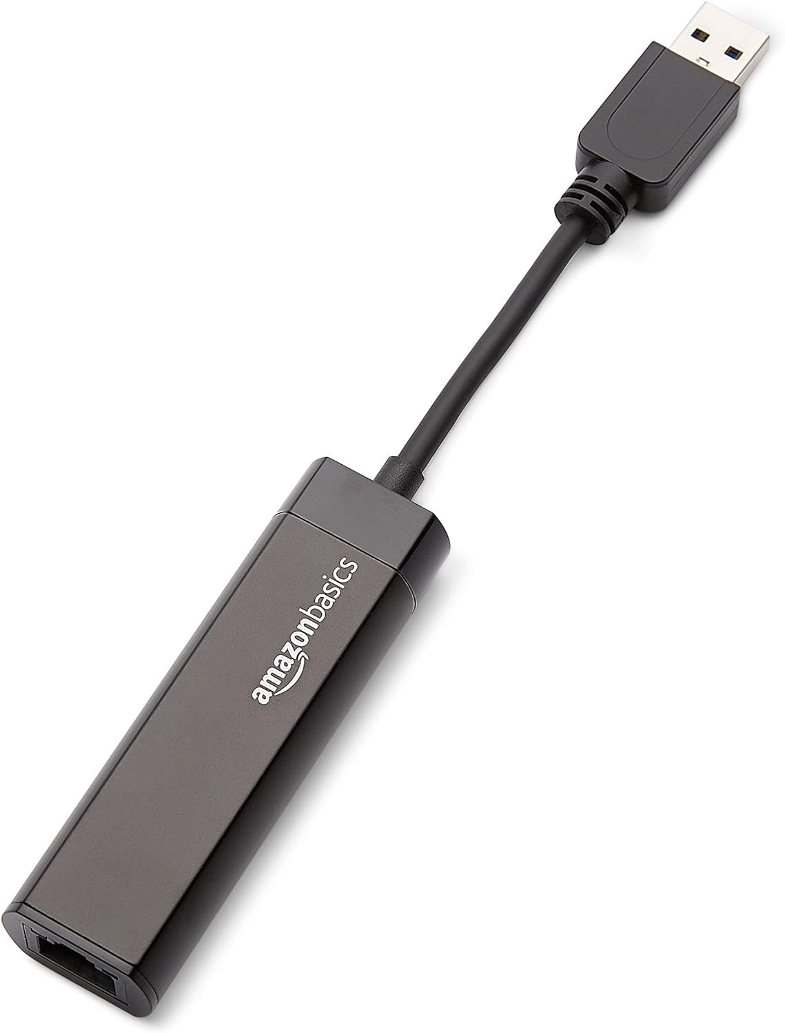 Amazon Basics USB 3.0 to 10/100/1000 Gigabit Ethernet Internet Adapter, Compatible with Windows and macOS, Black