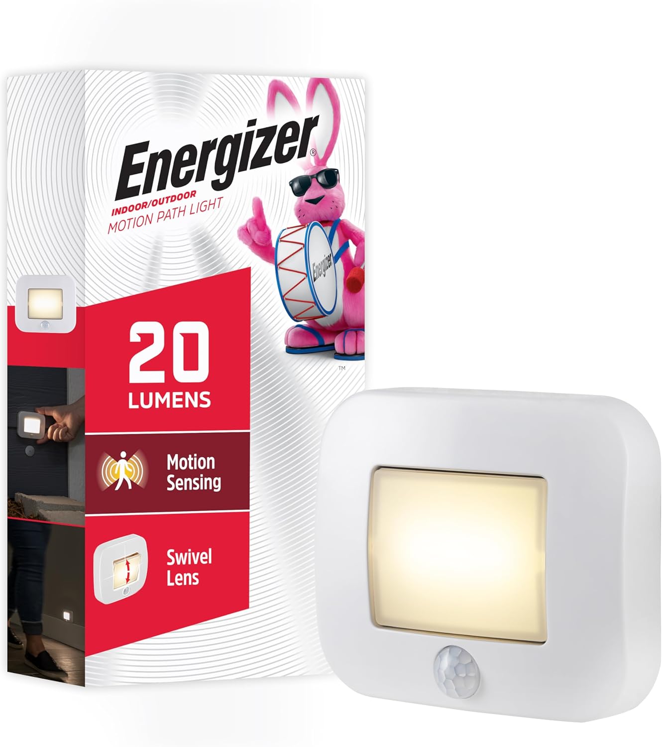 Energizer 38183 Motion Activated LED Path Light Wireless Battery Powered White