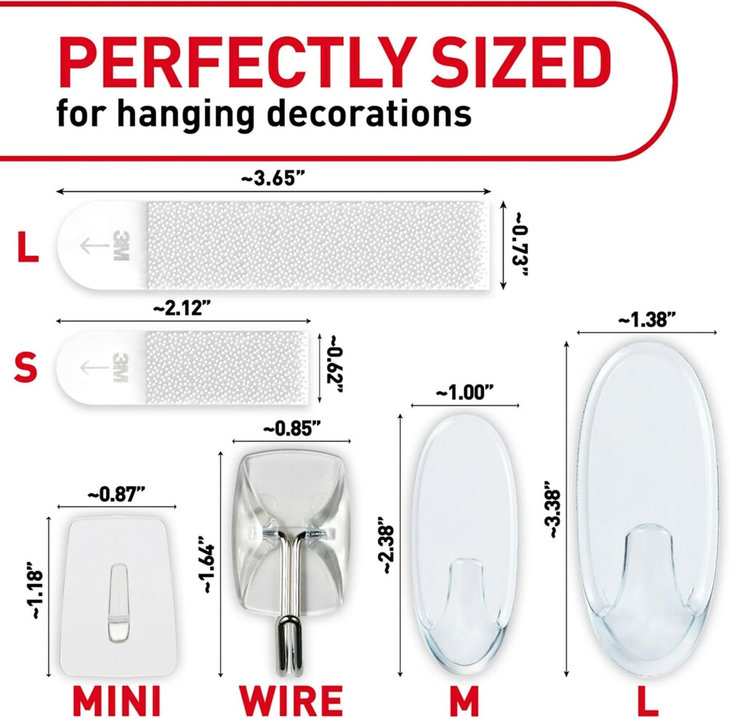 Command Clear Variety Pack Picture Hangers Wire & Wall Hooks Damage-Free 23pc