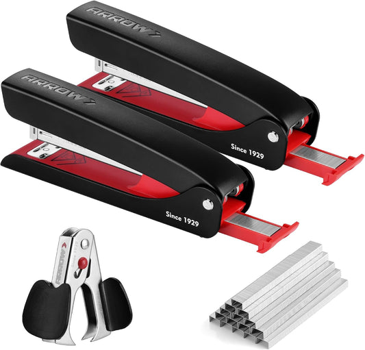 Arrow Full Strip Stapler 2 Pack w/ 2520 Staples 26/6 Staple Remover Office