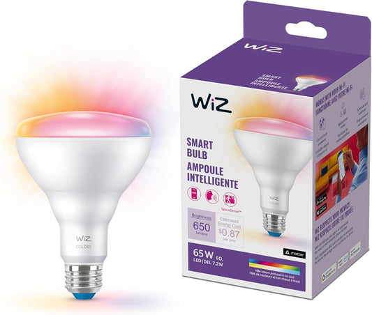 WiZ BR30 65W Color LED Smart Bulb E26 WiFi Matter Alexa Google Motion Activate