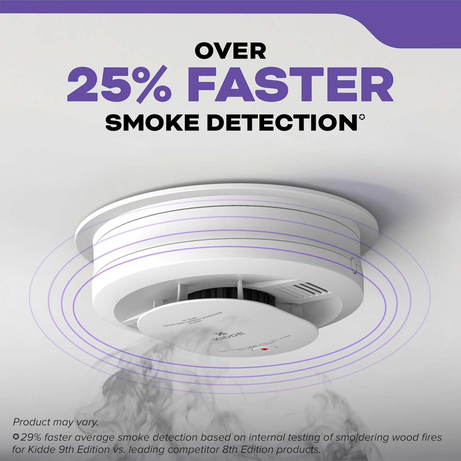 Kidde Hardwired Smoke & CO Detector Voice Alerts 10-Year Battery Backup