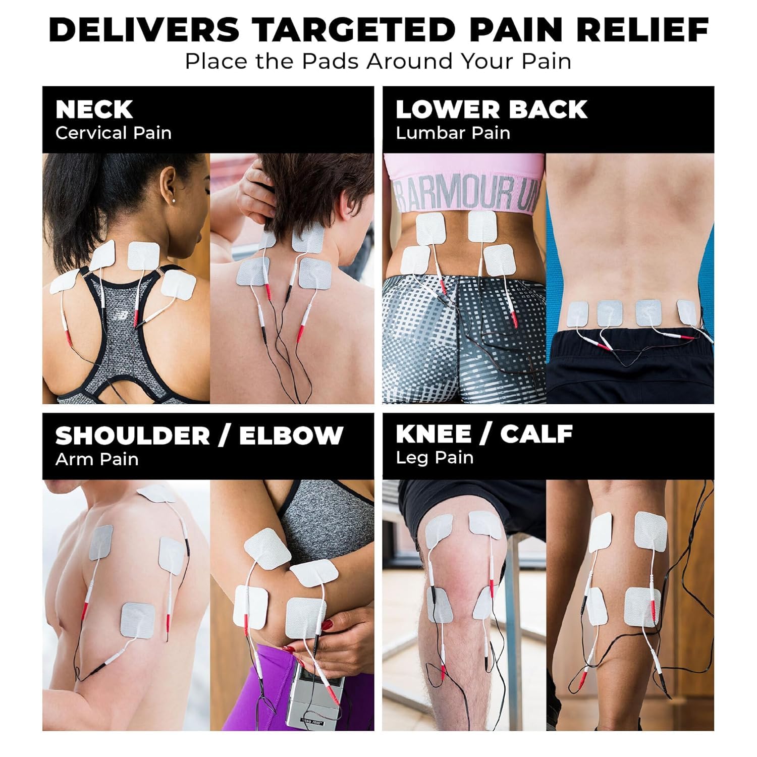 TENS 7000 Digital TENS Unit Muscle Stimulator w/ Accessories Back Pain Relief