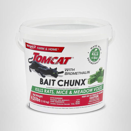 Tomcat Bromethalin Bait Chunx 4.25lb Rat & Mouse Killer Pail Agricultural Use