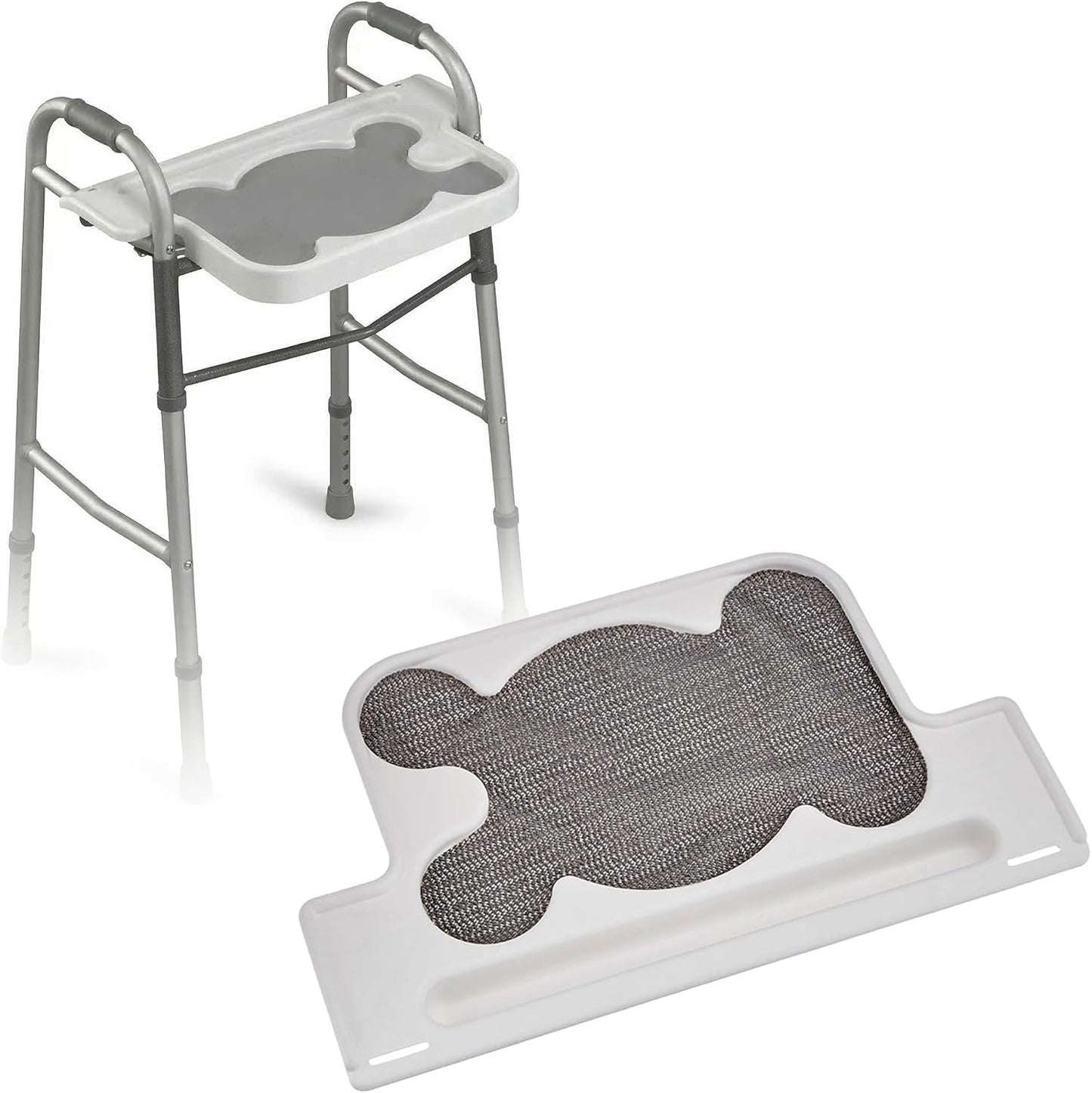 Sammons Preston Standard Walker Tray Clip-On w/ Cup Holders Raised Edge