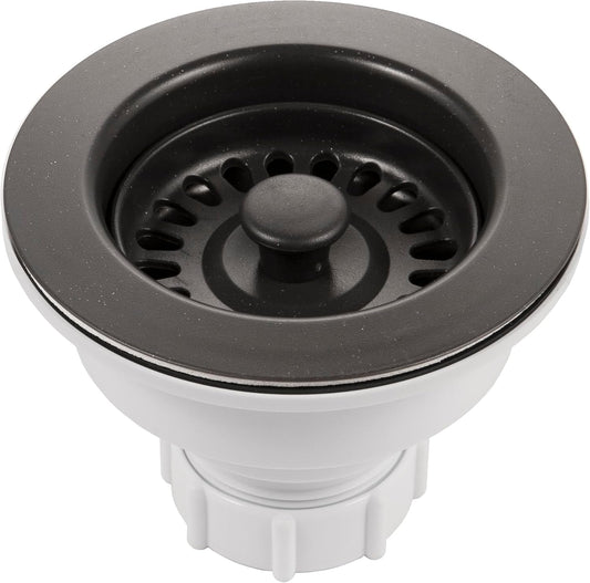 Houzer 190-9265 Kitchen Sink Basket Strainer 3-1/2in Matte Black Food Catcher