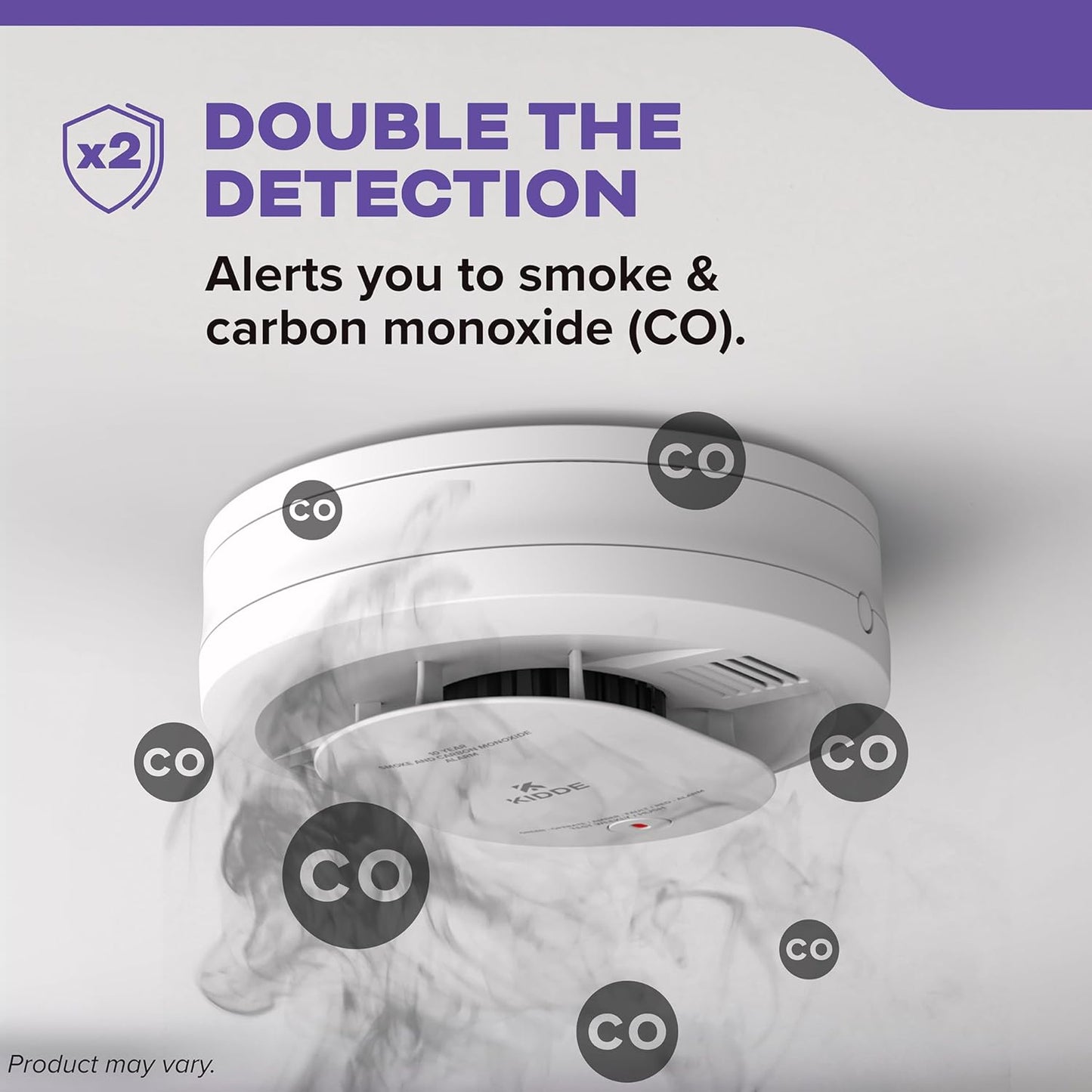 Kidde Smoke & Carbon Monoxide Detector 10-Year Battery Voice Alerts LED