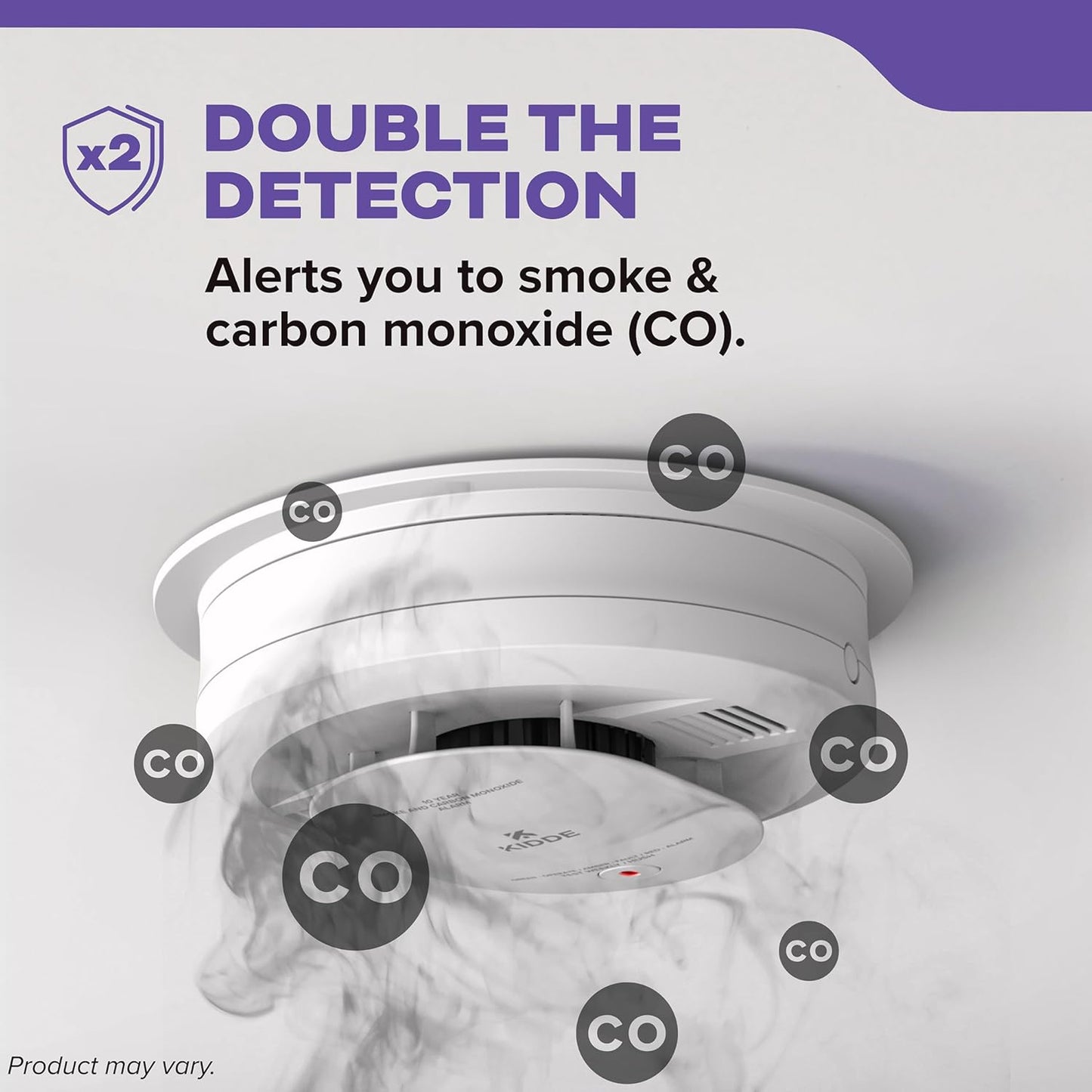 Kidde Hardwired Smoke & CO Detector Voice Alerts 10-Year Battery Backup