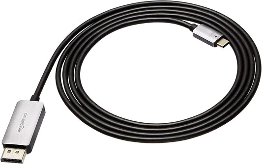 Amazon Basics Aluminum Uni-Directional USB-C (Source) to DisplayPort Cable (Display) - 6-Foot