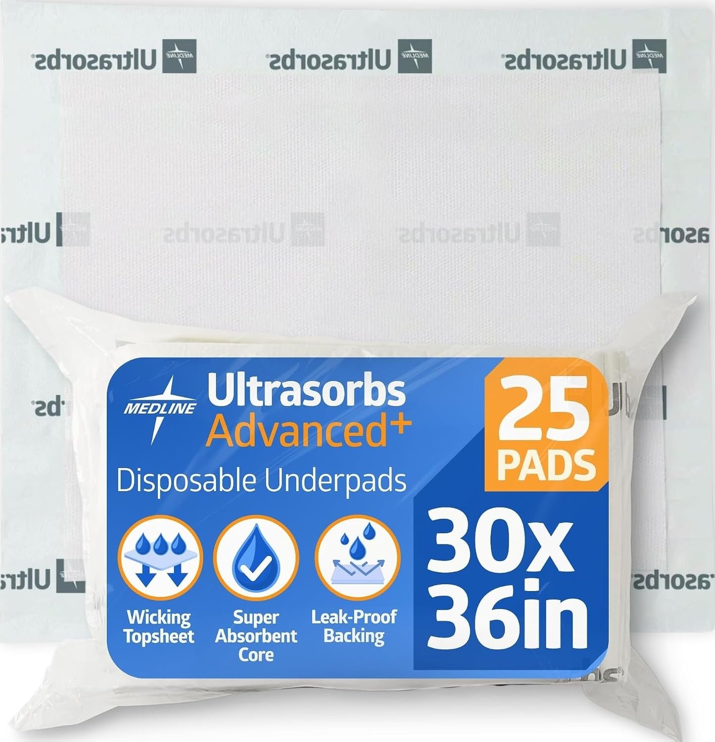 Medline Ultrasorbs Drypads 30x36 25ct Disposable Bed Pads Underpads Absorbent
