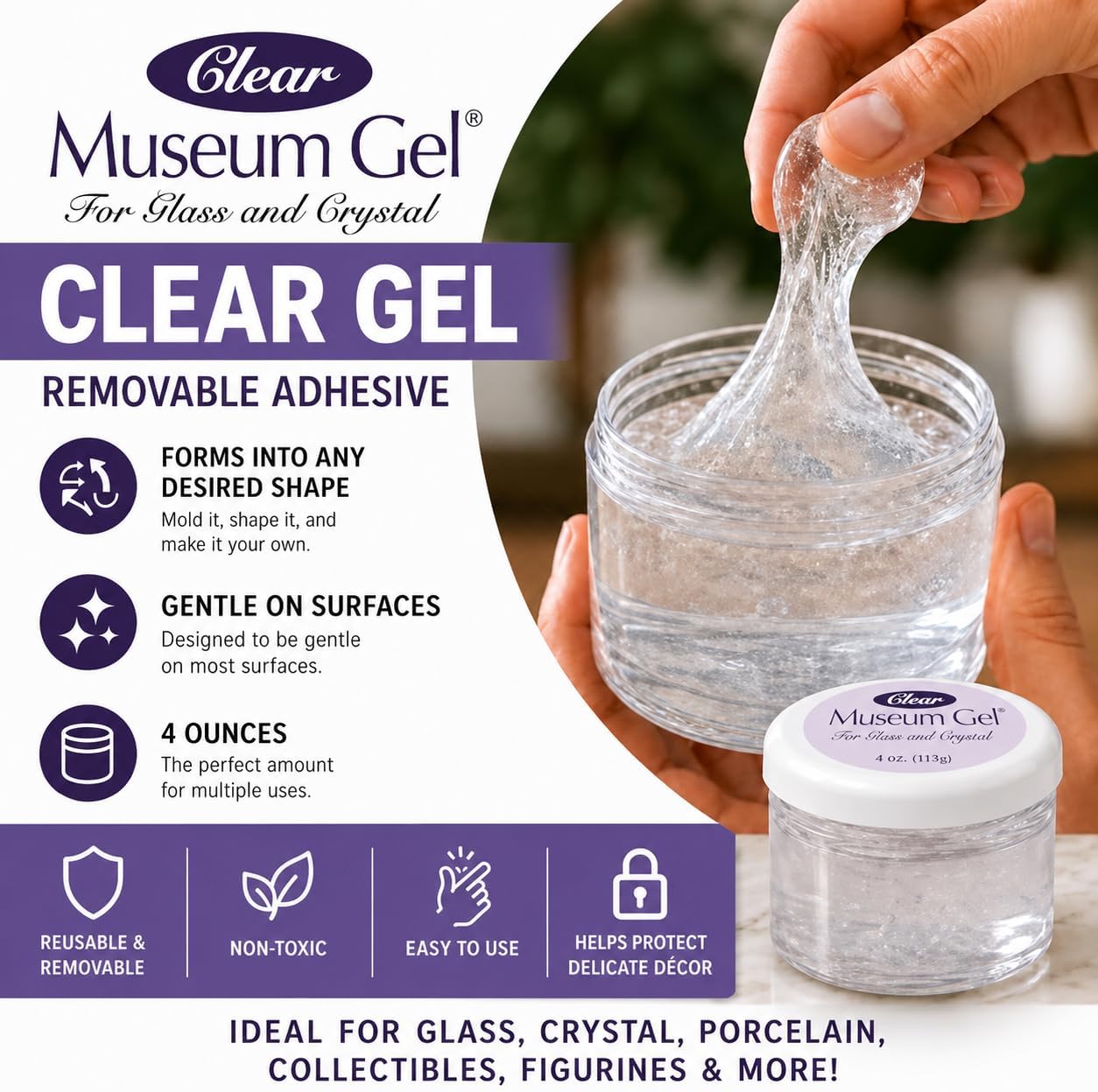 Ready America 33111 Museum Gel Clear Quakehold Museum Putty Earthquake Hold