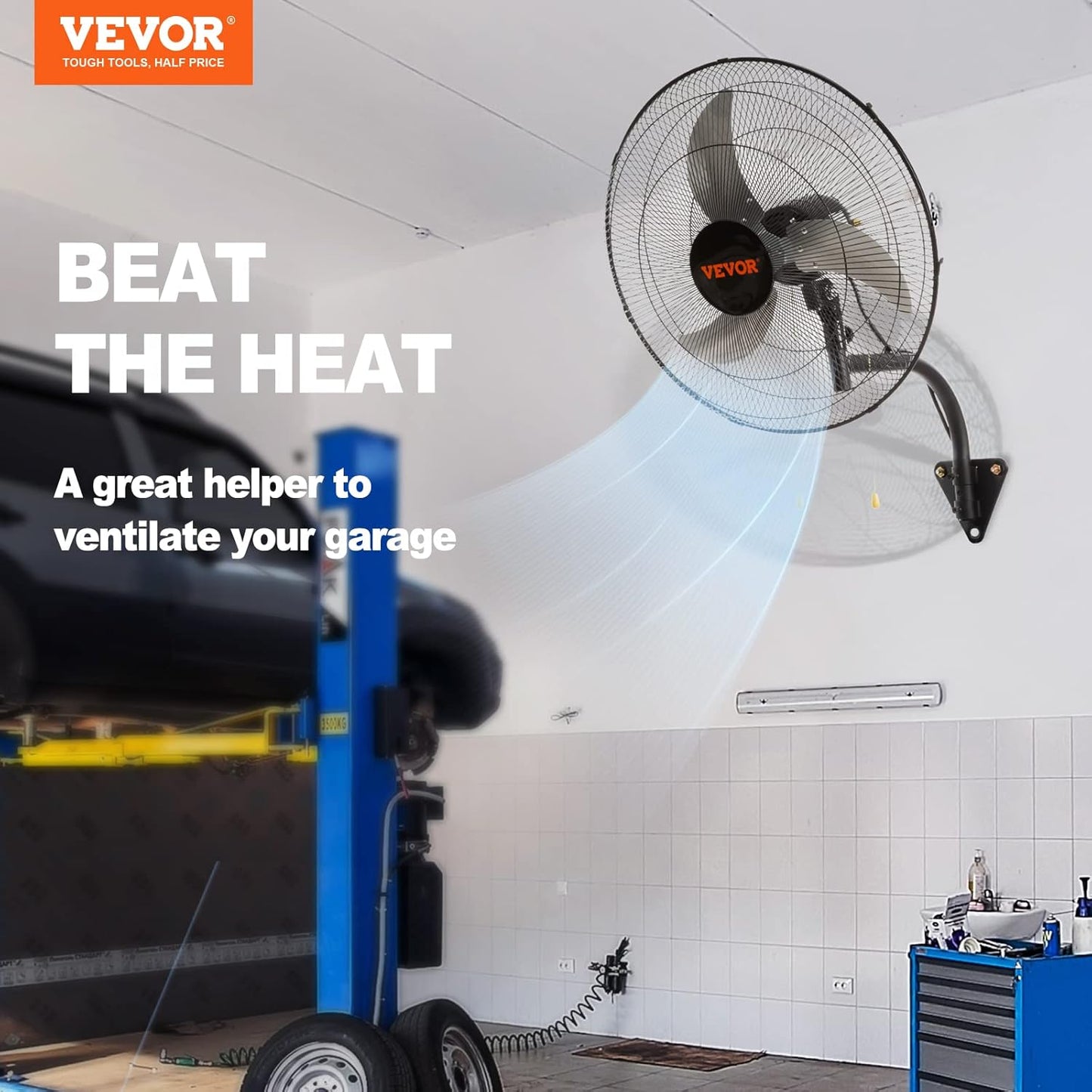 VEVOR 18in Wall Mount Fan 2 PCS Oscillating 3-Speed 4000 CFM Industrial