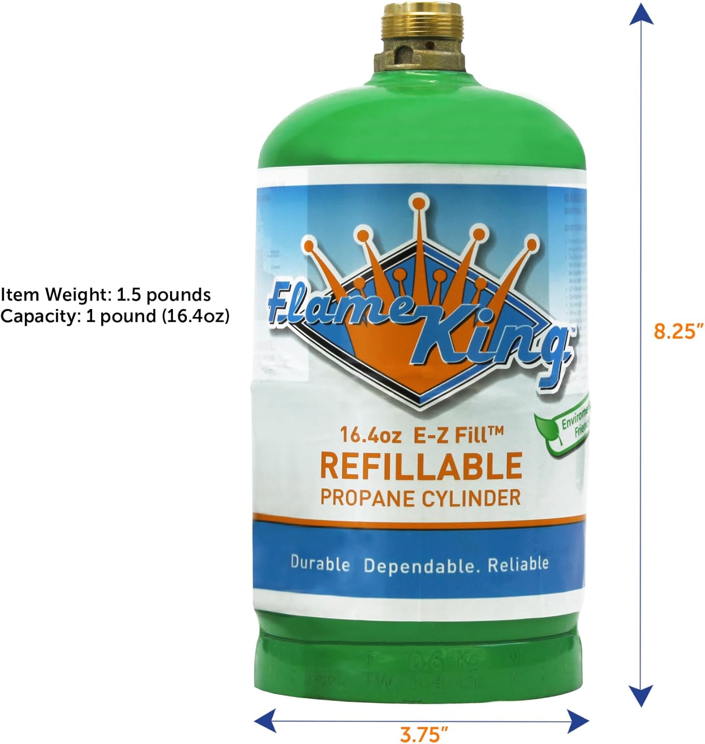 Flame King 1lb Empty Propane Cylinder Refillable DOT 16.4oz Camping 4-Pack