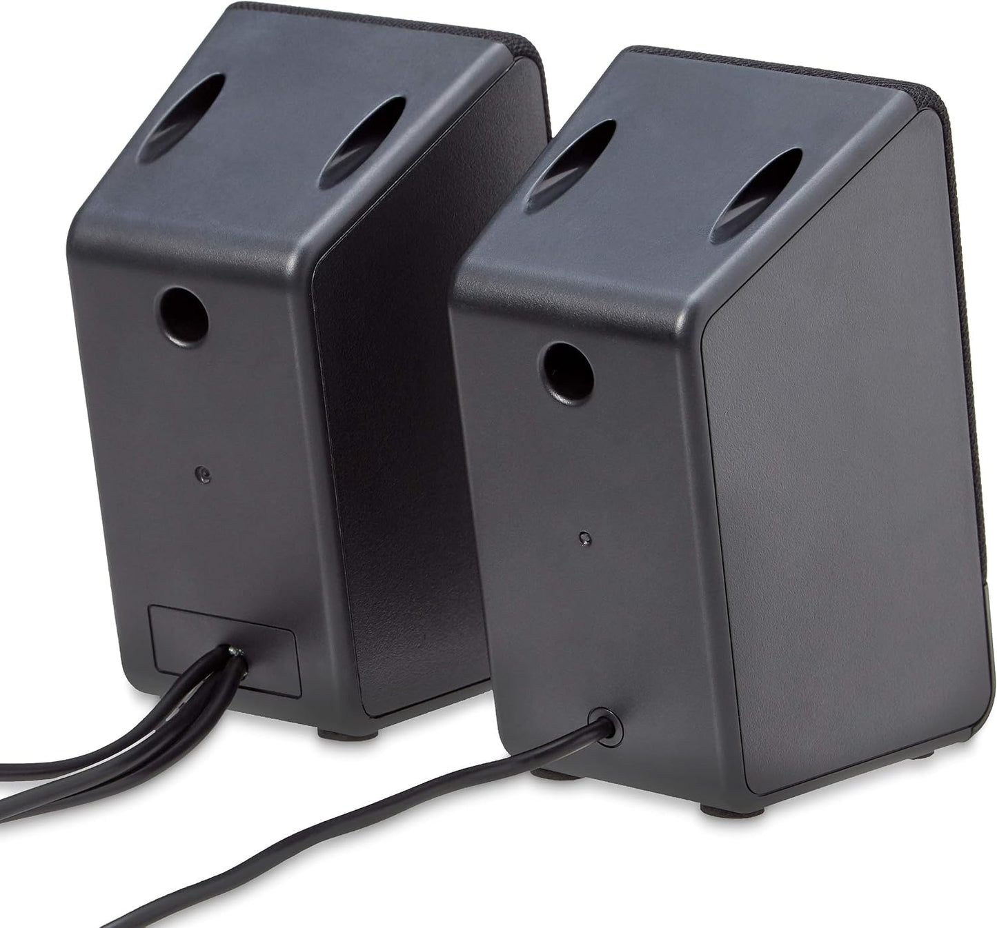 Amazon Basics USB-Powered Computer Speakers with Volume Control for Desktop or Laptop PC, Compact Size, Headphone Jack, Portable, Plug-N-Play, Black