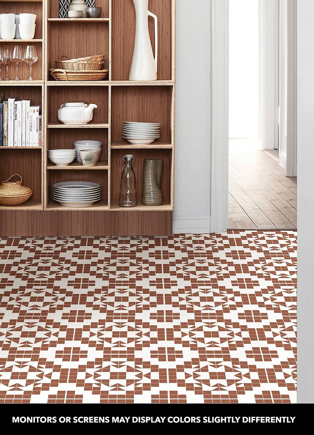 FloorPops FP4946 Matias Peel & Stick Floor Tiles 12x12in Terracotta