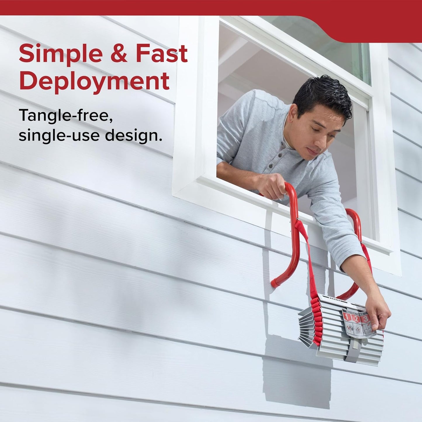 Kidde Fire Escape Ladder 2-Story 13ft Rope Ladder Anti-Slip Rungs