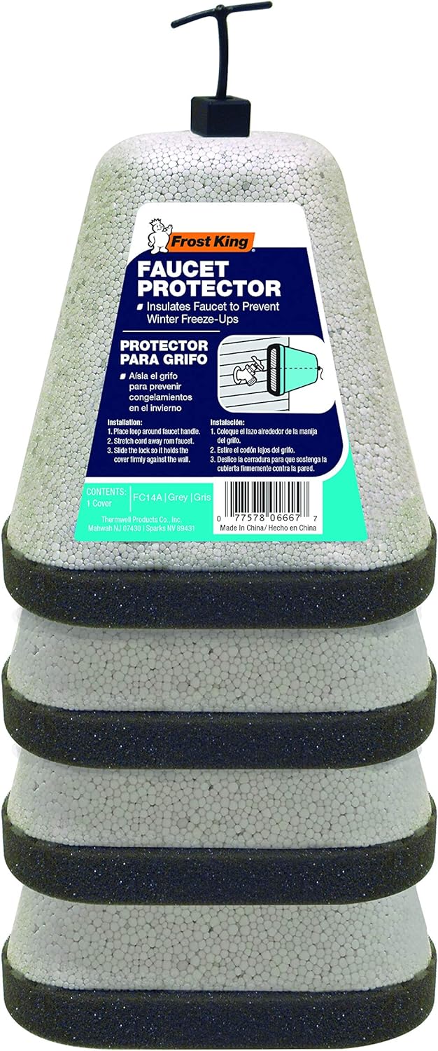 Frost King FC14A Foam Faucet Cover Grey Outdoor Freeze Protection Insulated
