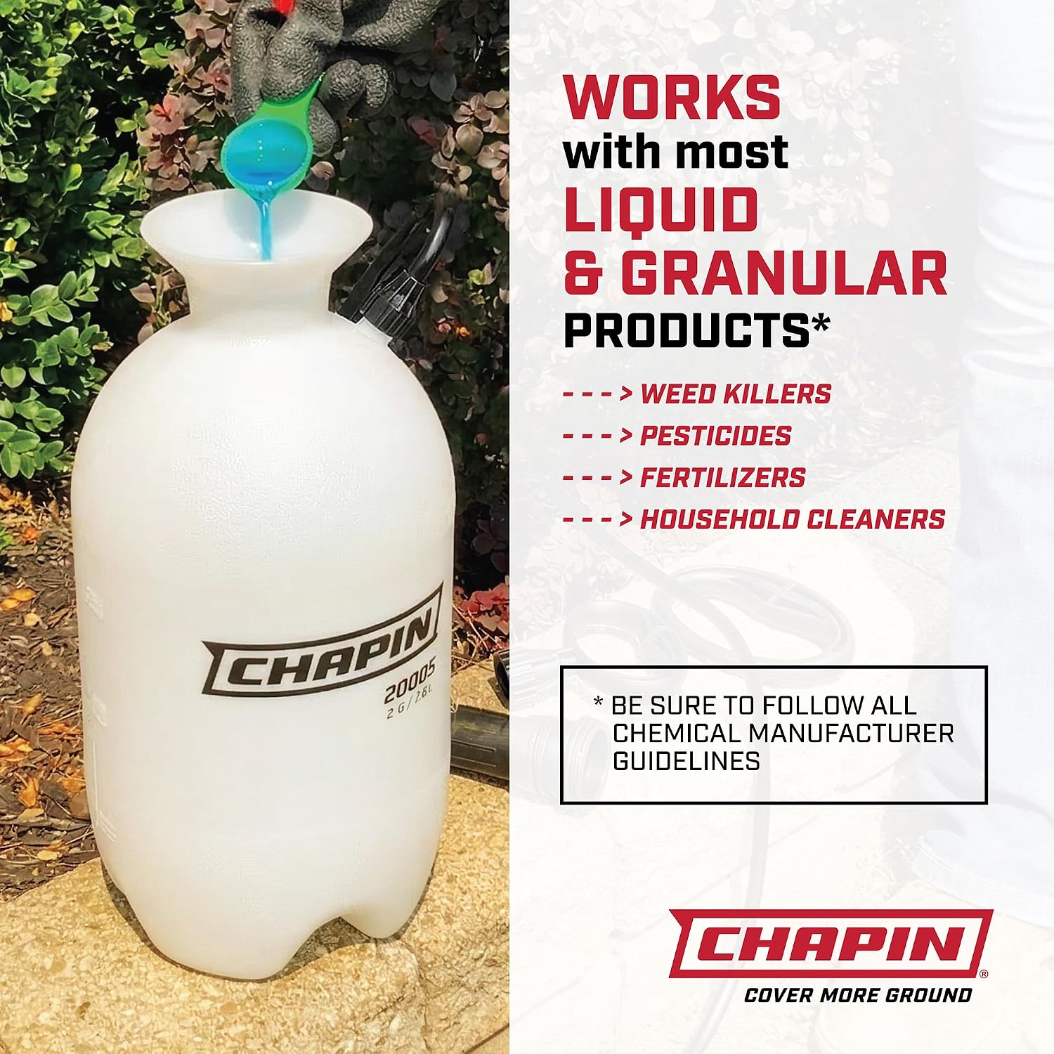 Chapin 20004 Pump Sprayer 1 Gallon Lawn Garden Adjustable Nozzle Anti-Clog