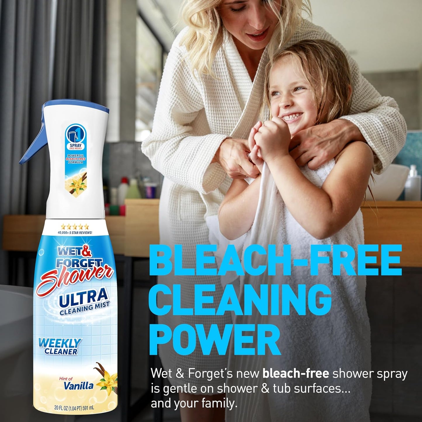 Wet & Forget Shower Ultra Cleaner Mist Vanilla 20oz Spray + Refill No Scrub